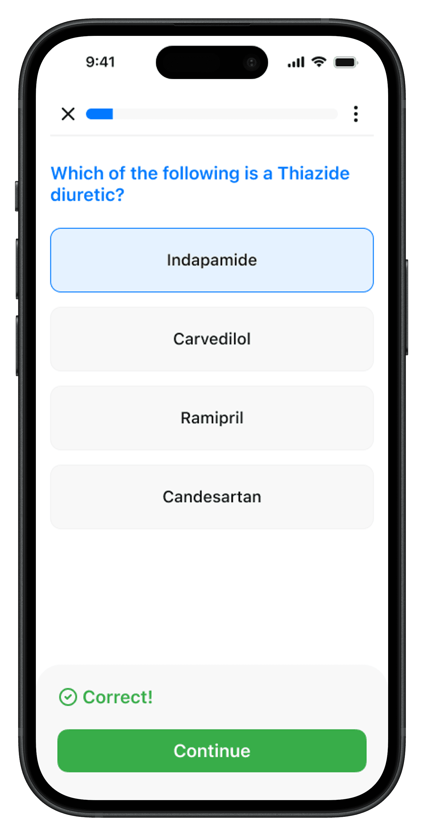 Lesson flow progress view with streak callouts